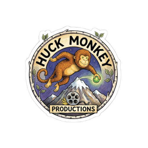 Huck Monkey Productions Logo Sticker — Kiss-Cut Vinyl Laptop Decal