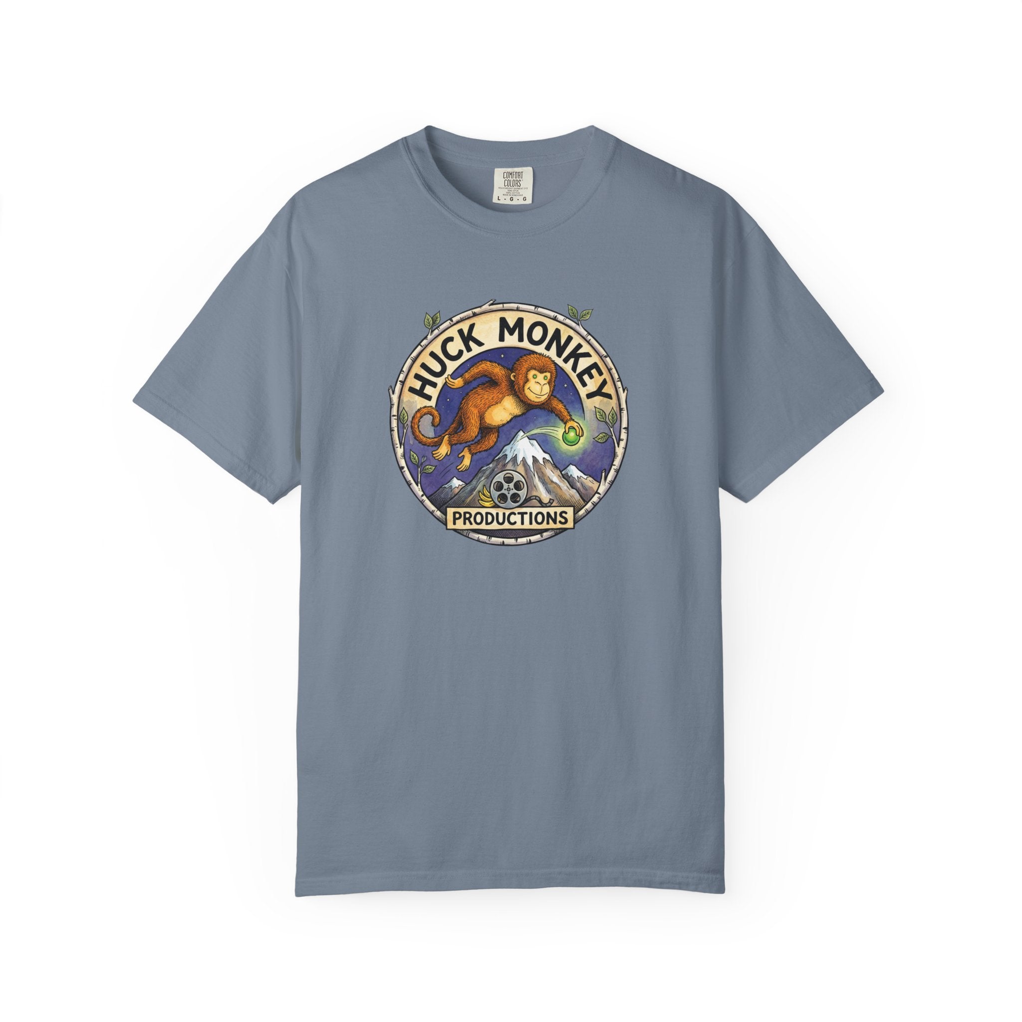 Huck Monkey Logo T-Shirt — Vintage Mountain Adventure Graphic Tee