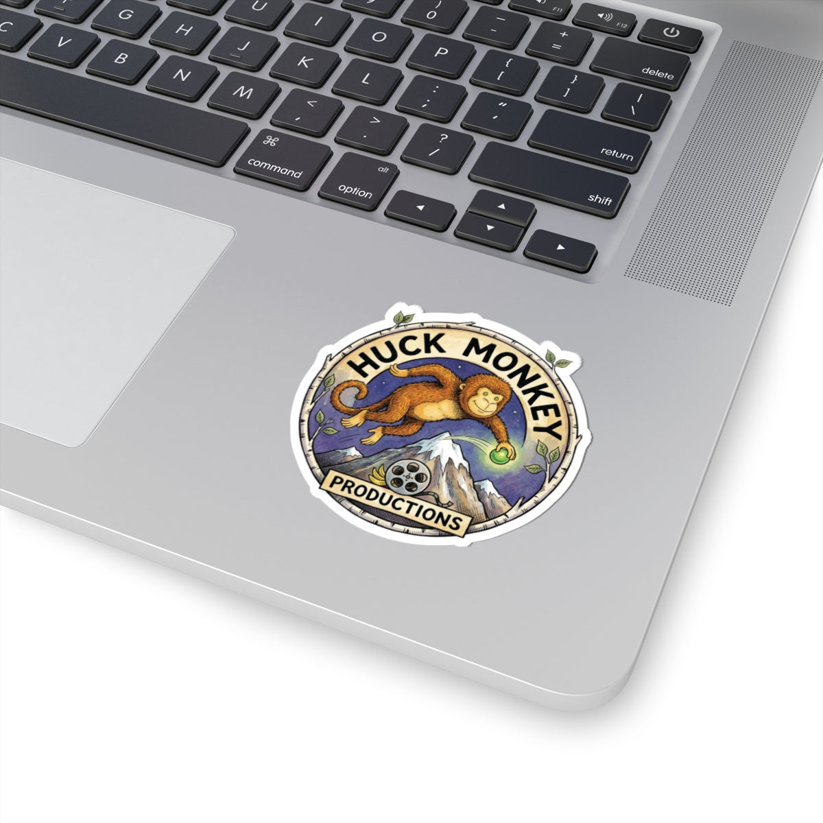 Huck Monkey Productions Logo Sticker — Kiss-Cut Vinyl Laptop Decal