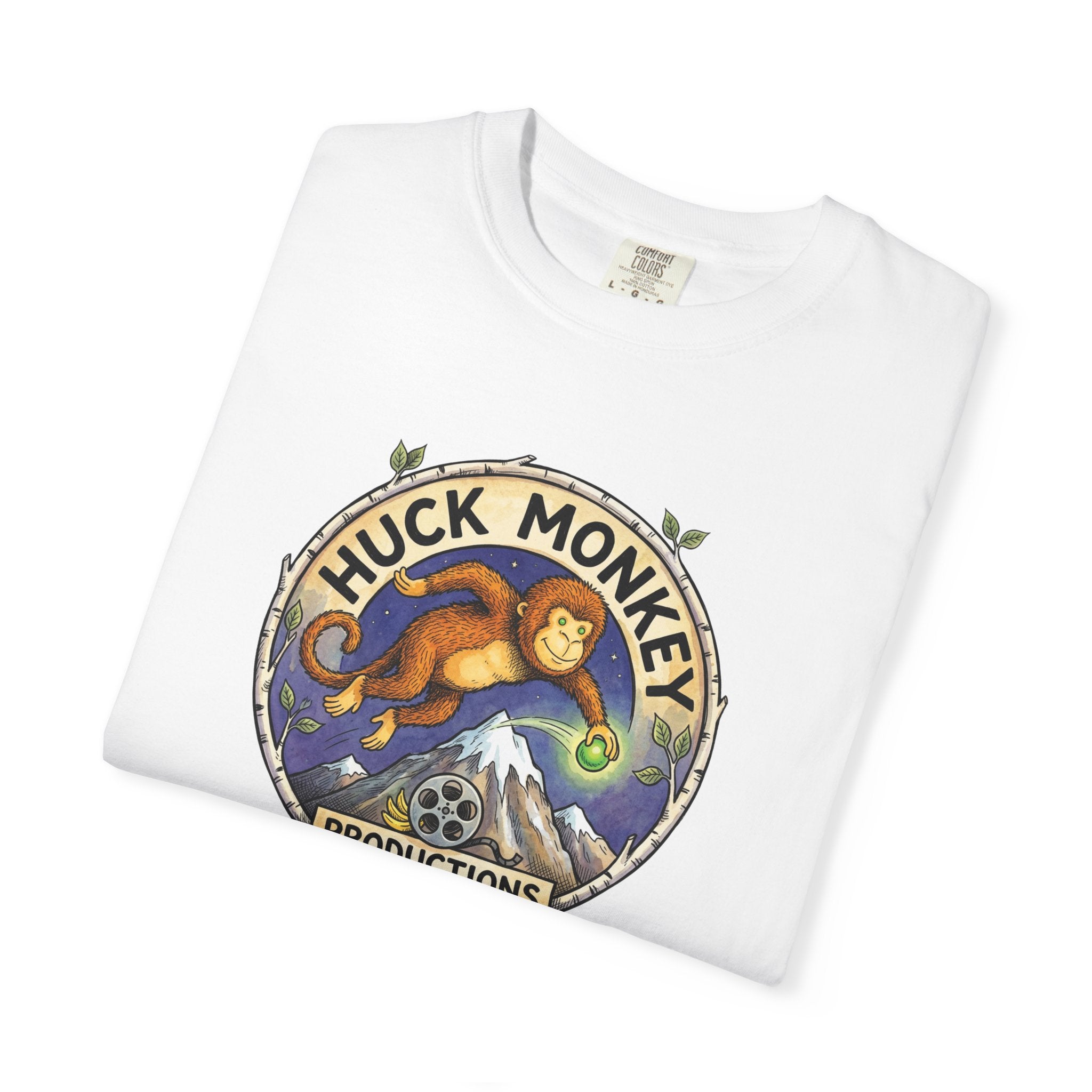 Huck Monkey Logo T-Shirt — Vintage Mountain Adventure Graphic Tee