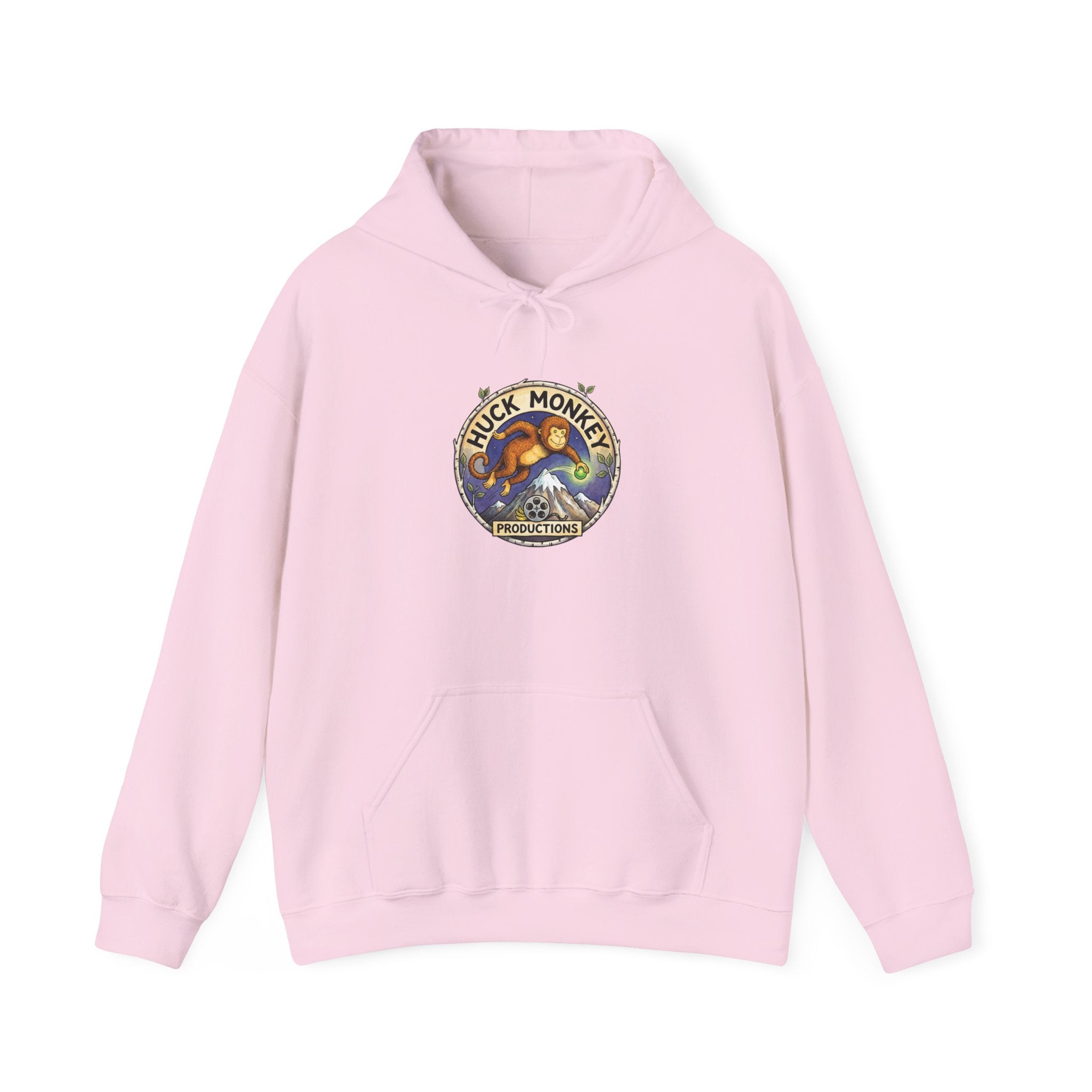 Huck Monkey Surf Vintage Badge Hoodie — Retro Surfing Logo Pullover