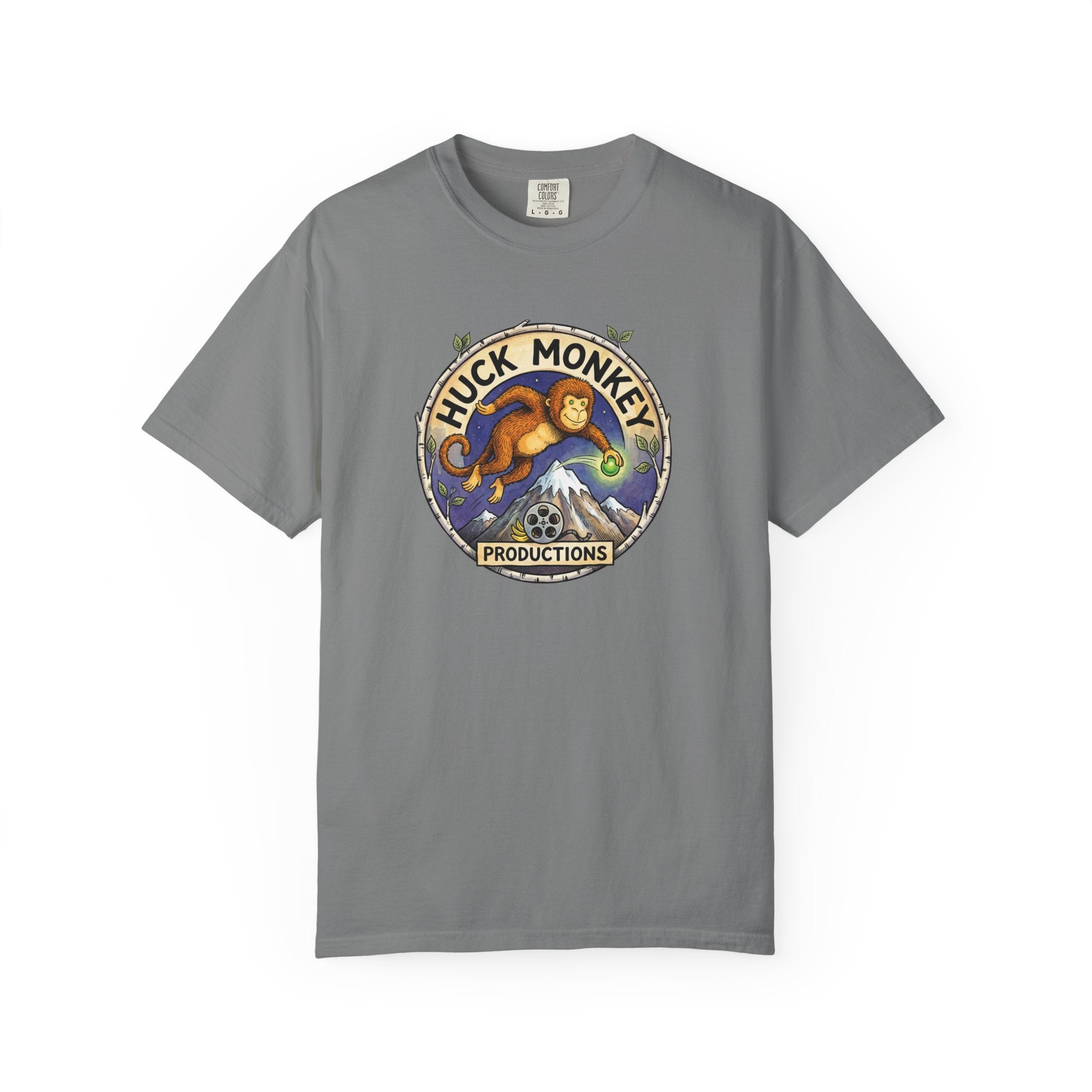 Huck Monkey Logo T-Shirt — Vintage Mountain Adventure Graphic Tee